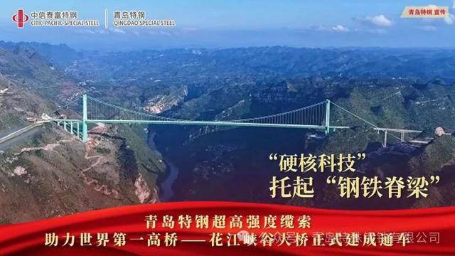 青(qīng)岛特鋼(gāng)绿色鋼(gāng)铁铸就(jiù)世(shì)界之巅 花江峡谷大桥正式通车